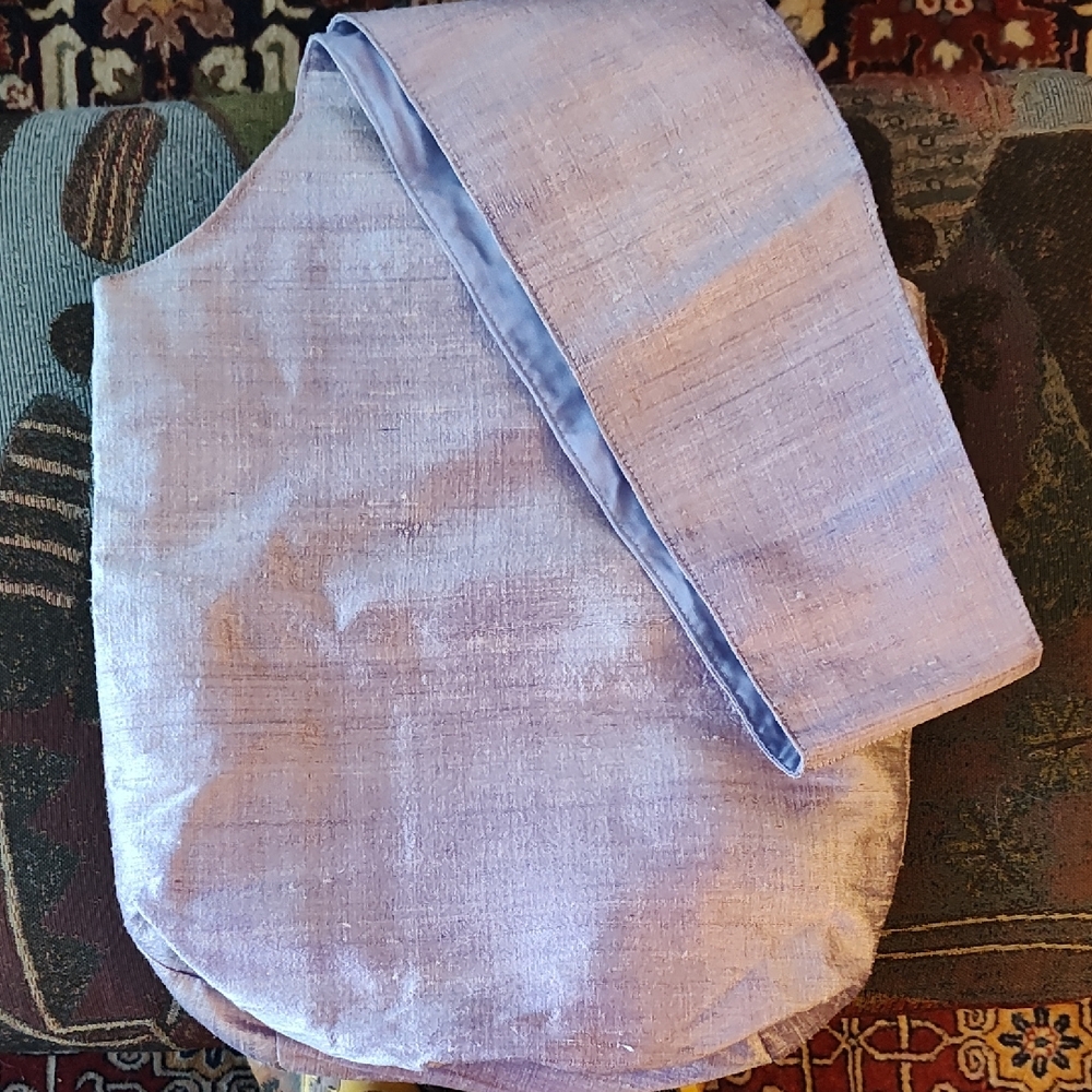 Elegant Lavender Silk Shoulder Tote Bag